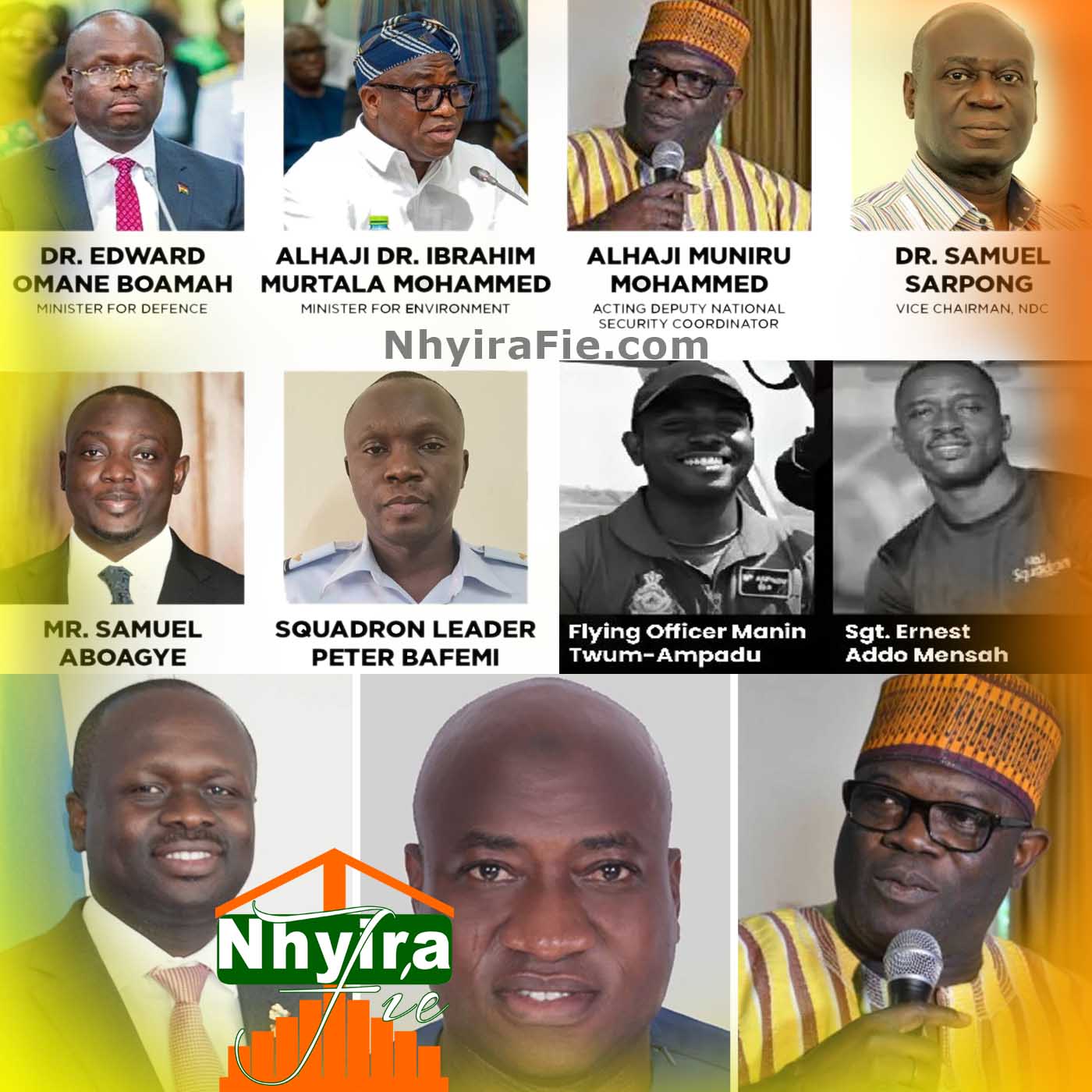 Ghana Helicopter Crash, Edward Omane Boamah, Alhaji Ibrahim Murtala Muhammed, Alhaji Muniru Mohammed, Samuel Sarpong, Samuel Aboagye, Peter Bafemi Anala, Ernest Addo Mensah